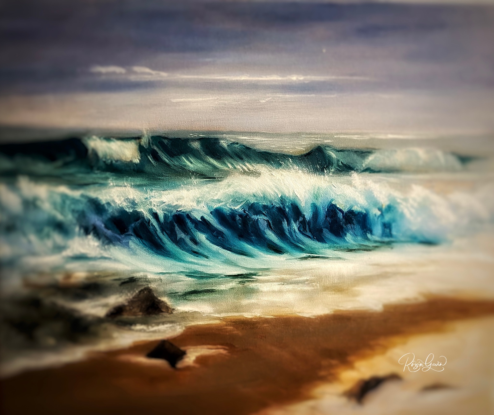 Silver strand oilpainting